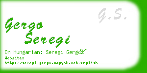 gergo seregi business card